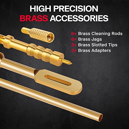 Large Universal Gun Cleaning Kit with Brass Rods & Accessories - Laziiey