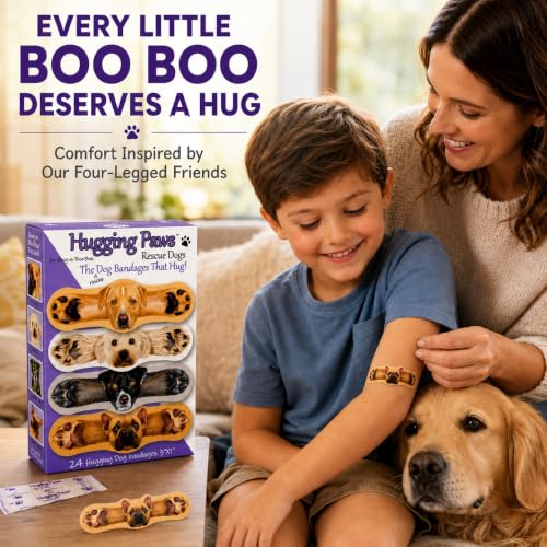 Adorable Dog Bandages - Hugging Paws Wound Wraps, 24 Ct