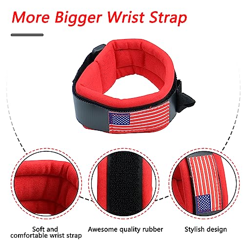 Adjustable Universal Jet Ski Floating Wrist Strap - Red With Flag
