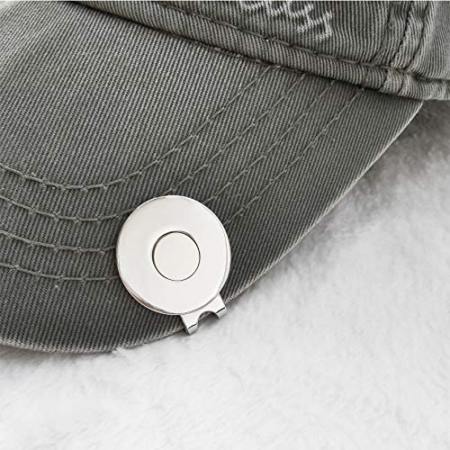 Magnetic Golf Hat Clip Ball Marker Holder - Silver 3-Piece Set
