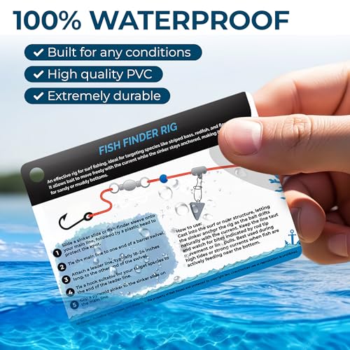 20 Essential Fishing Knots Pocket Guide Card – 4" x 3" Durable Quick