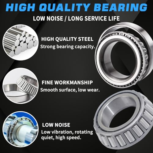 LUXTRKSTO 2 Sets L44649 Trailer Hub Bearings Kits for 2000 lb 1-1/16" Axle - Compatible with EZ-Lube Axle, Includes Bearings, Races, Seals, and Hardware