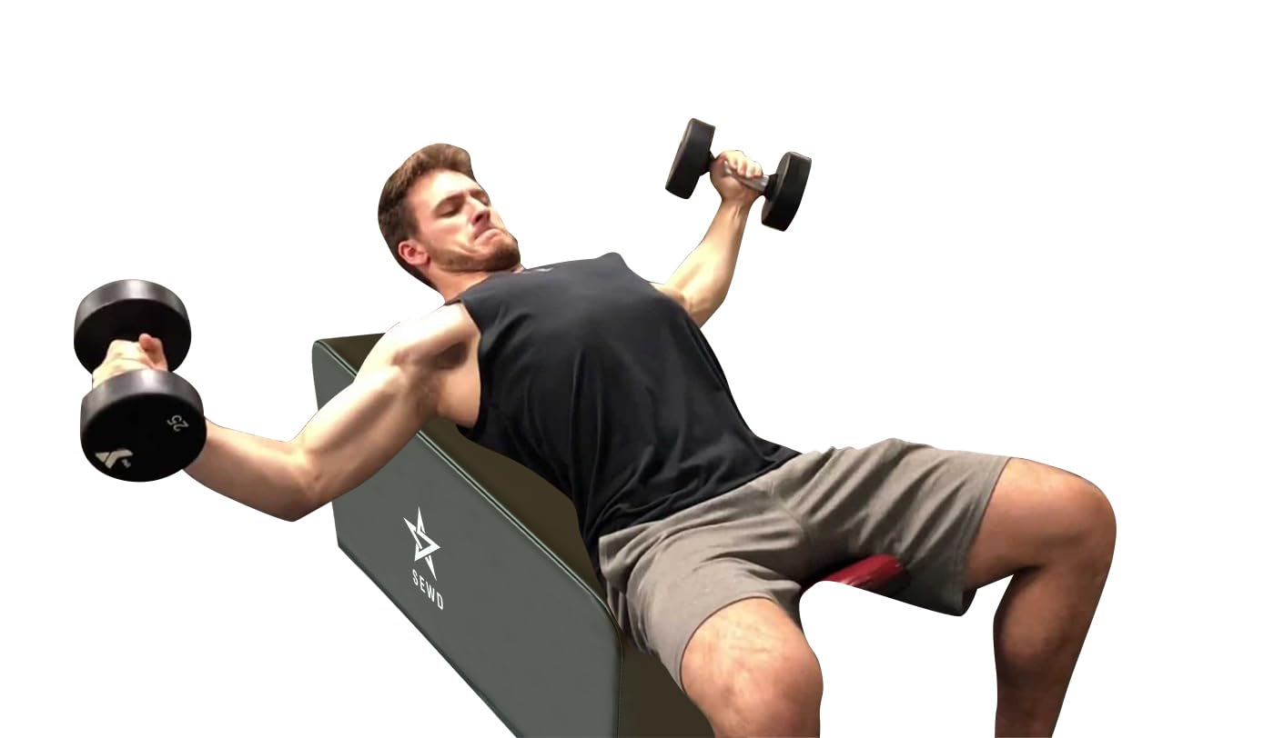 SEWD Pilates and Yoga Workout Bench - Light & Portable Adjustable Incline Bench - 700lb Capacity - Black Alloy Steel & Foam - Home & Gym Fitness Equipment