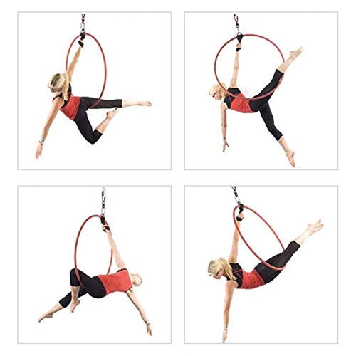 PRIOR FITNESS Lyra Aerial Hoop Hand Loop Strap noose for Yoga Aerial Acrobatics Strength Training Aerial Accessories Lyra Strap(Black)