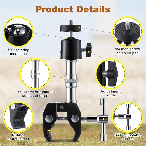 HappyAlley 2Pcs T Post Trail Camera Mounts, Rotatable 360° Adjustable Brackets