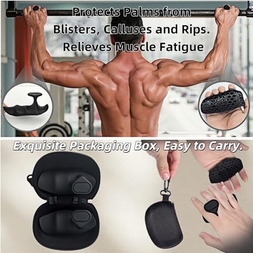 Ergonomic Anti-Slip Workout Grips - Silicone Gym Pads, Black