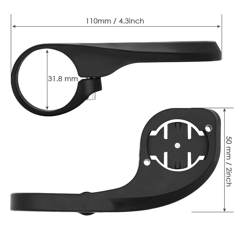 Thinvik Out Front Bike Computer Mount for Garmin Edge 840/830/820/810/540/530/520Plus/520/510/500/200/130/25 GPS Compatible with 31.8mm 25.4mm Handlebar