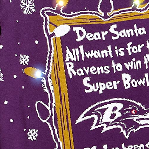 NFL Team Logo Holiday Ugly Sweater - Light Up Design