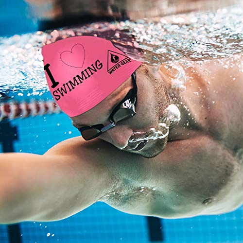 Latex Swim Cap for Long Hair - Waterproof Swimming Cap - Pink