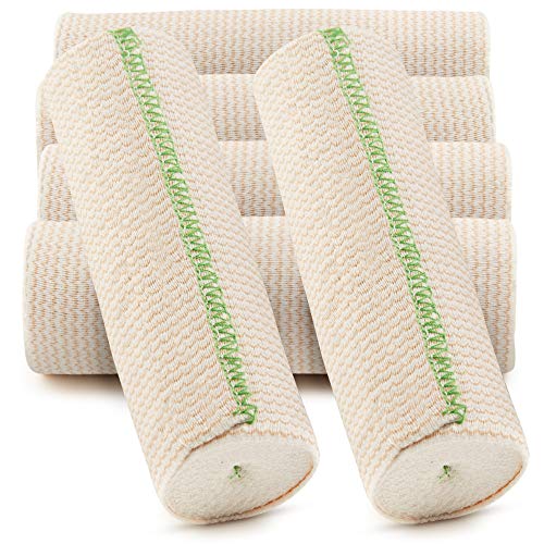 6-Inch Wide Elastic Bandage Wrap - Non-Latex, Self-Closure, 6-Pack