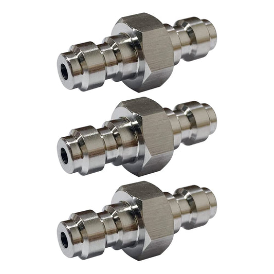 HMKUGO 3PCS Double Male Quick-Disconnect Coupling Adapter, Stainless Steel Air Fill Station Tool Fittings, Universal Double Male Fill Nipple for PCP Foster Paintball Airsoft Air Gun Tool