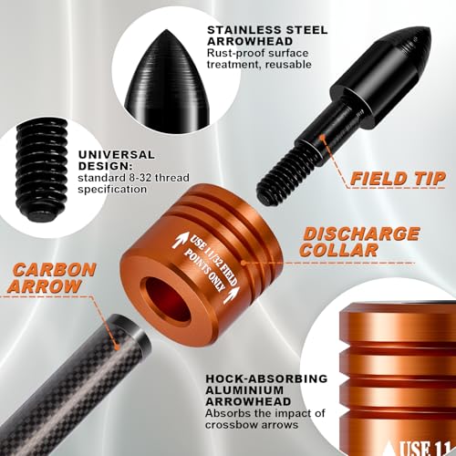 Crossbow Bolt Decocking Heads - Universal Release Tips, 2pcs Orange