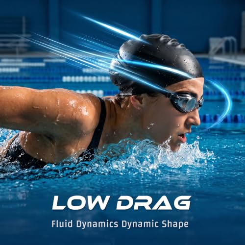 Jisucute Black High-Performance Racing Swim Goggles for Adults