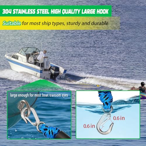 Heavy-Duty Boat Tow Harness with Pulley - Blue & Black