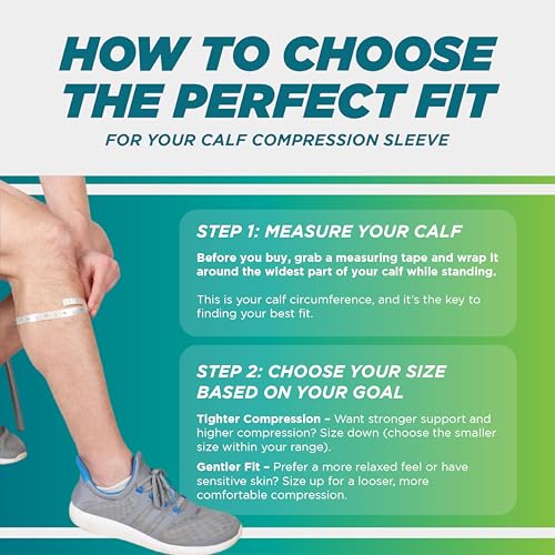 Run Forever Calf Compression Sleeve for Men & Women 20-30mmHg, Large Graphite Grey