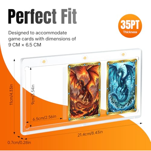 3-Slot Magnetic Trading Card Holder Case – Clear Acrylic Display