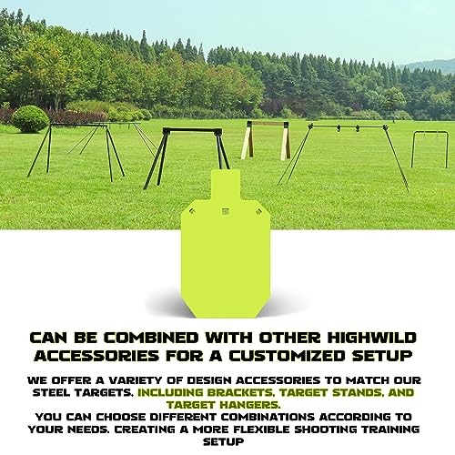 Highwild 7x12in Neon AR500 Steel Shooting Target - F- Torso Version