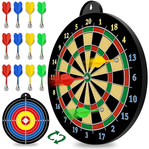 Magnetic Dart Board Set with 12 Magnetic Darts - Indoor Fun for Kids and Adults