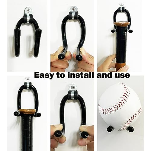 Baseball Bat Wall Rack - 2 Pack Vertical Display Stand