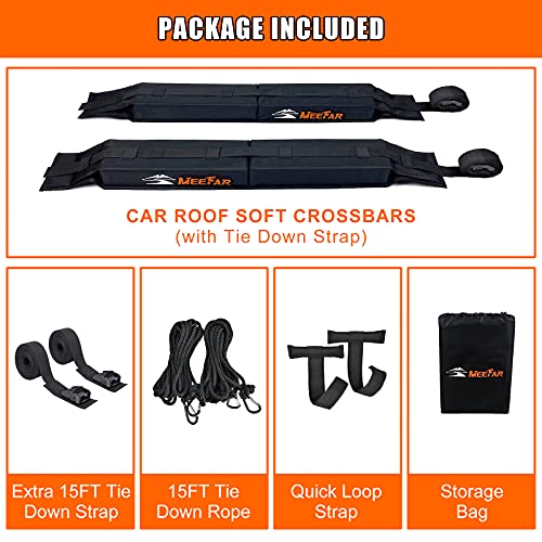 Universal Kayak Roof Rack Pads - 32 Inch Soft Pads with Straps