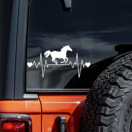 Horse Heartbeat Vinyl Decal Sticker for Car & Wall - 8" x 4"