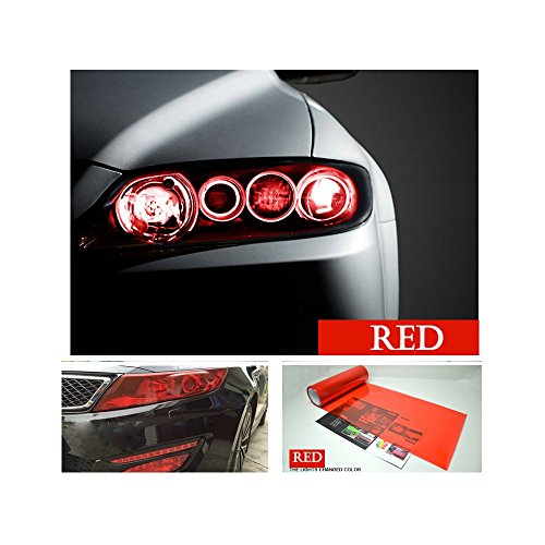 Car Light Tint Film - Red Self-Adhesive Vinyl - 48''x12'' - 1pc