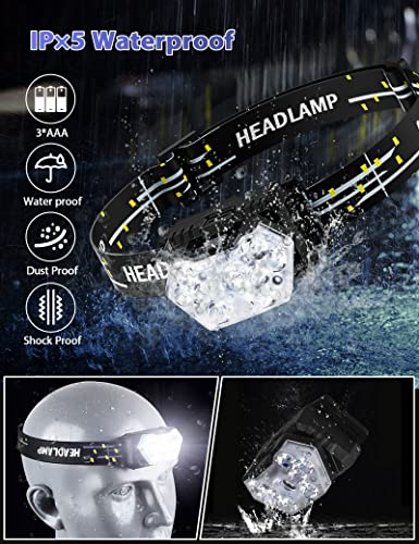 2000 Lumen LED Headlamp 2-Pack - Ultra Bright & Waterproof
