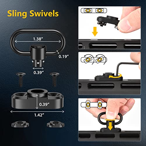 Adjustable Two-Point Sling with 360° Swivel - 62.2" Length