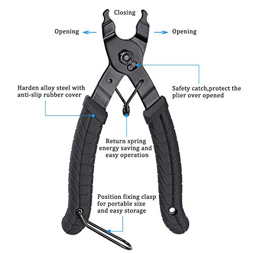 Oumers Bike Master Link Plier Tool, 2 in 1 Bicycle Chain Quick