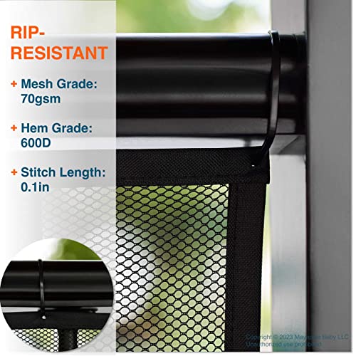 Roving Cove Stair Banister Guard 10ft x 3ft, Railing Safety Net for Baby Proofing, Child Safety Stairway Cover, Balcony Mesh Netting, Ebony Black