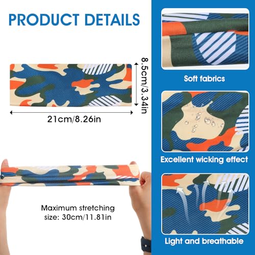 Kids Sweatbands - 6 Pack Breathable Elastic Headbands for Sports