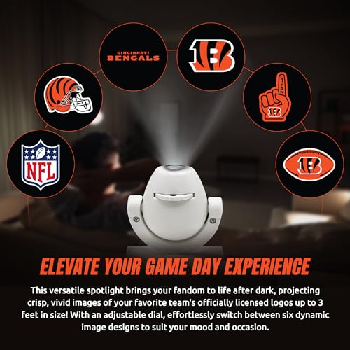 Cincinnati Bengals LED Mini Spotlight Projector - Portable & Rechargeable