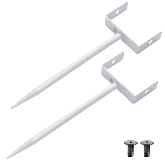 Downspout Bracket white - Adjustable size, heavy-duty galvanized iron with environmentally friendly coating, rust-resistant anchors for pipe support, easy to install (white, 2-piece set)