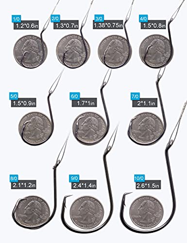 1/0 Circle Hooks Rigs - 25pcs Heavy Duty Saltwater Fishing Tackle