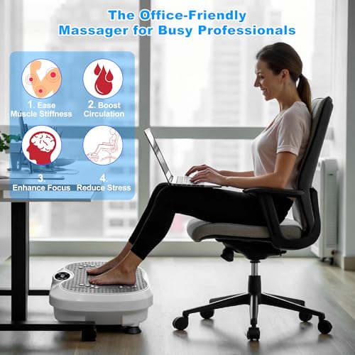 Vibration Plate Exercise Machine for Whole Body Fitness - White