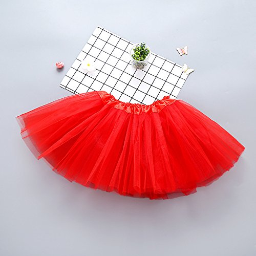 Green Tulle Tutu Skirt for Women & Girls - One Size / Red