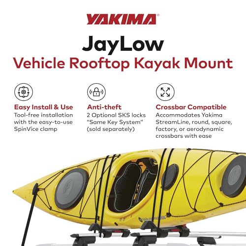 Folding J-Cradle Kayak Rack with Tie-Downs - Holds 1 or 2 Boats