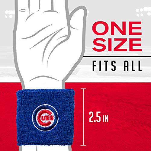 MLB Team Logo Sweat Wristbands - 2.5-Inch Absorbent Terry Cloth - Texas Rangers
