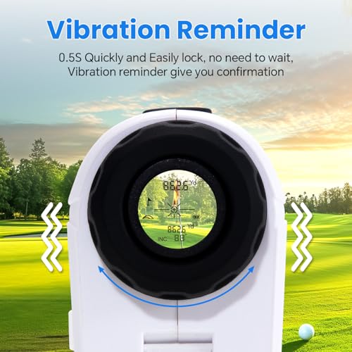 MOESAPU White Golf Rangefinder with Slope, 1200 Yards, Flag Lock, Speed