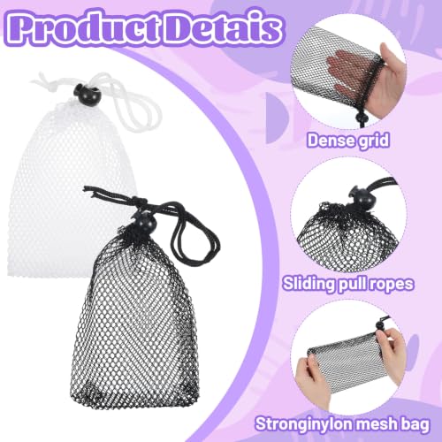 Small Mesh Drawstring Bags - 6 Piece Set for Travel and Organization