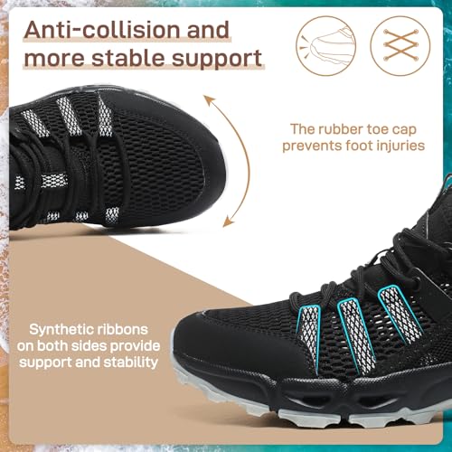 Ziitop Women's Water Shoes Black - Quick Dry Lightweight Non-Slip Hiking & Beach Sneakers