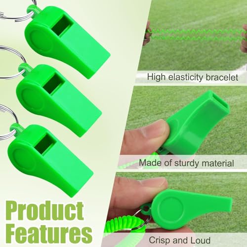 Mototo Multicolor 50/100 Pcs Referee Whistle with Wrist Bracelet — Loud Sport & Safety Whistles for Adults, Kids, Coaches, Officials