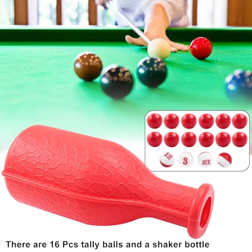 Billiard Pool Shaker Set with 16 Balls - Red