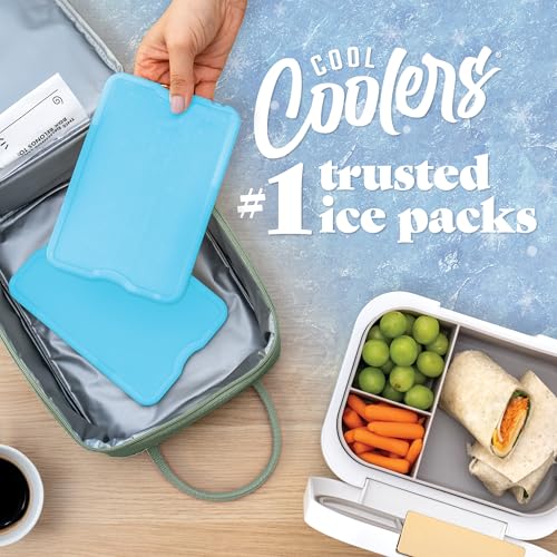 XL Slim Ice Packs - Reusable Quick Freeze Cooler Packs for Lunch Boxes