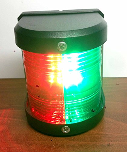 Pactrade Marine Boat LED Navigation Light Combo Green and Red Bow Waterproof IP66 Black ABS
