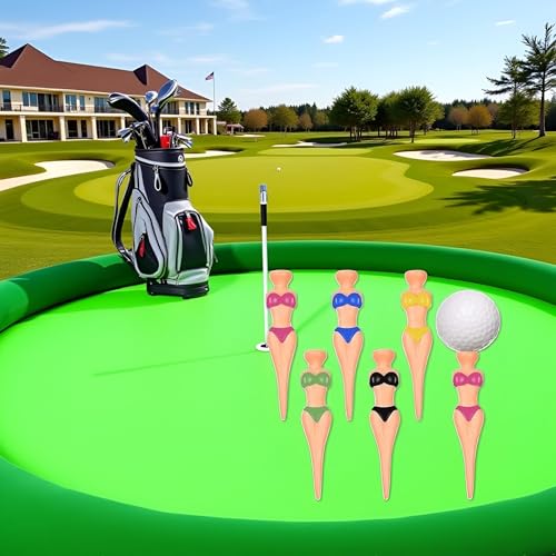 3 Inch Plastic Golf Tees - Set of 6 for Home Training