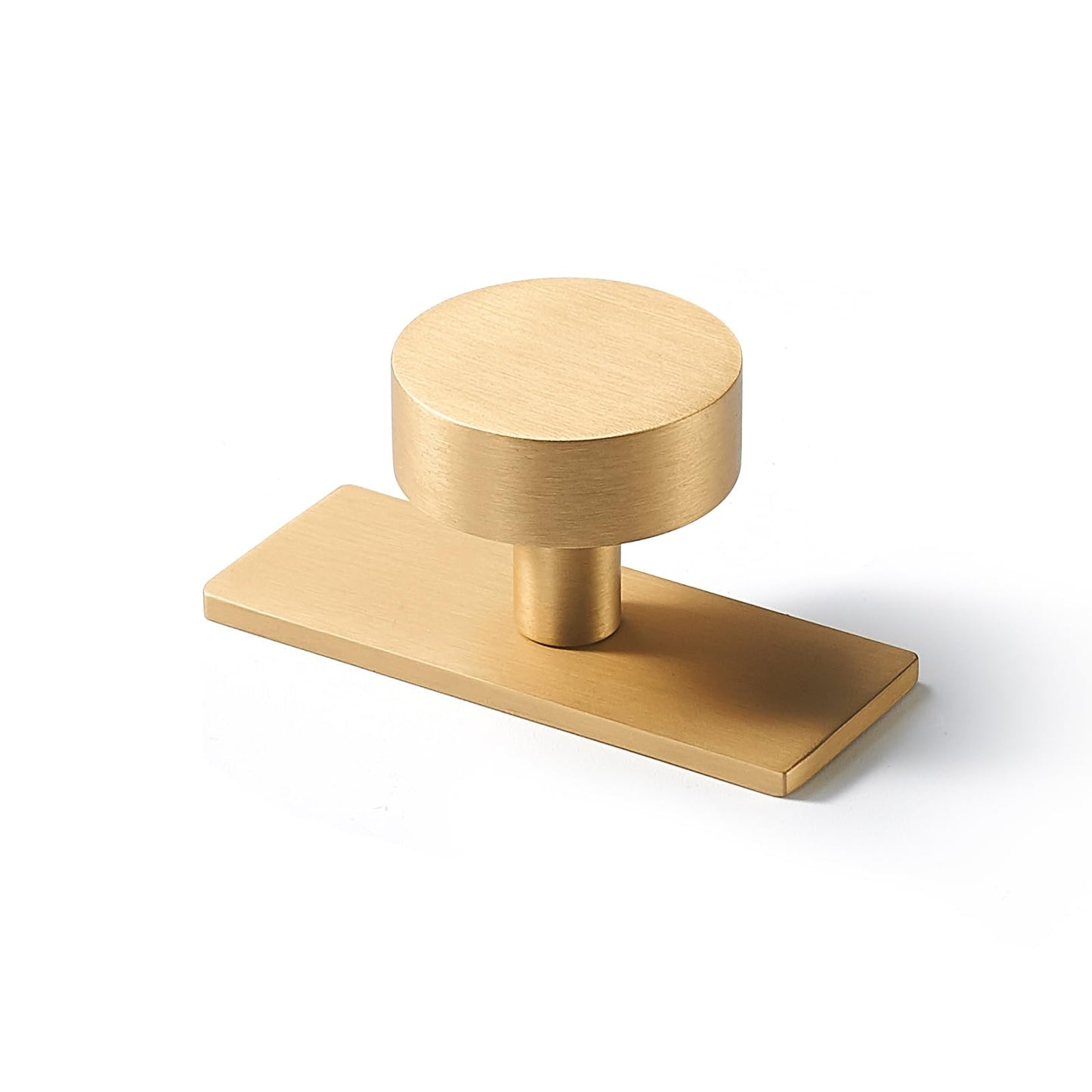 SNBTLA Brass Cabinet Knobs with Backplate - 2 Pack Modern Brushed Gold Hardware Handles for Dresser Drawer Furniture Bedroom Kitchen Cupboard