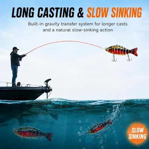 3.7-Inch Multi-Jointed Swimbait Lure with Realistic Action - C3-3.7"-0.52oz