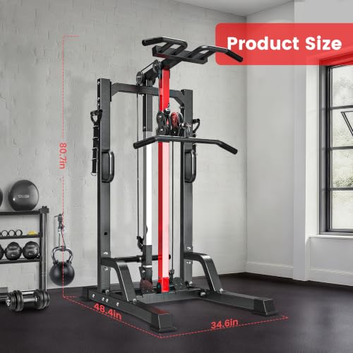 Power Tower Pull Up Bar & Cable Machine - Black-04