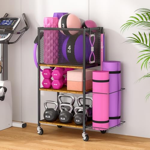 3 Tier Dumbbell Rack and Yoga Mat Storage Organizer